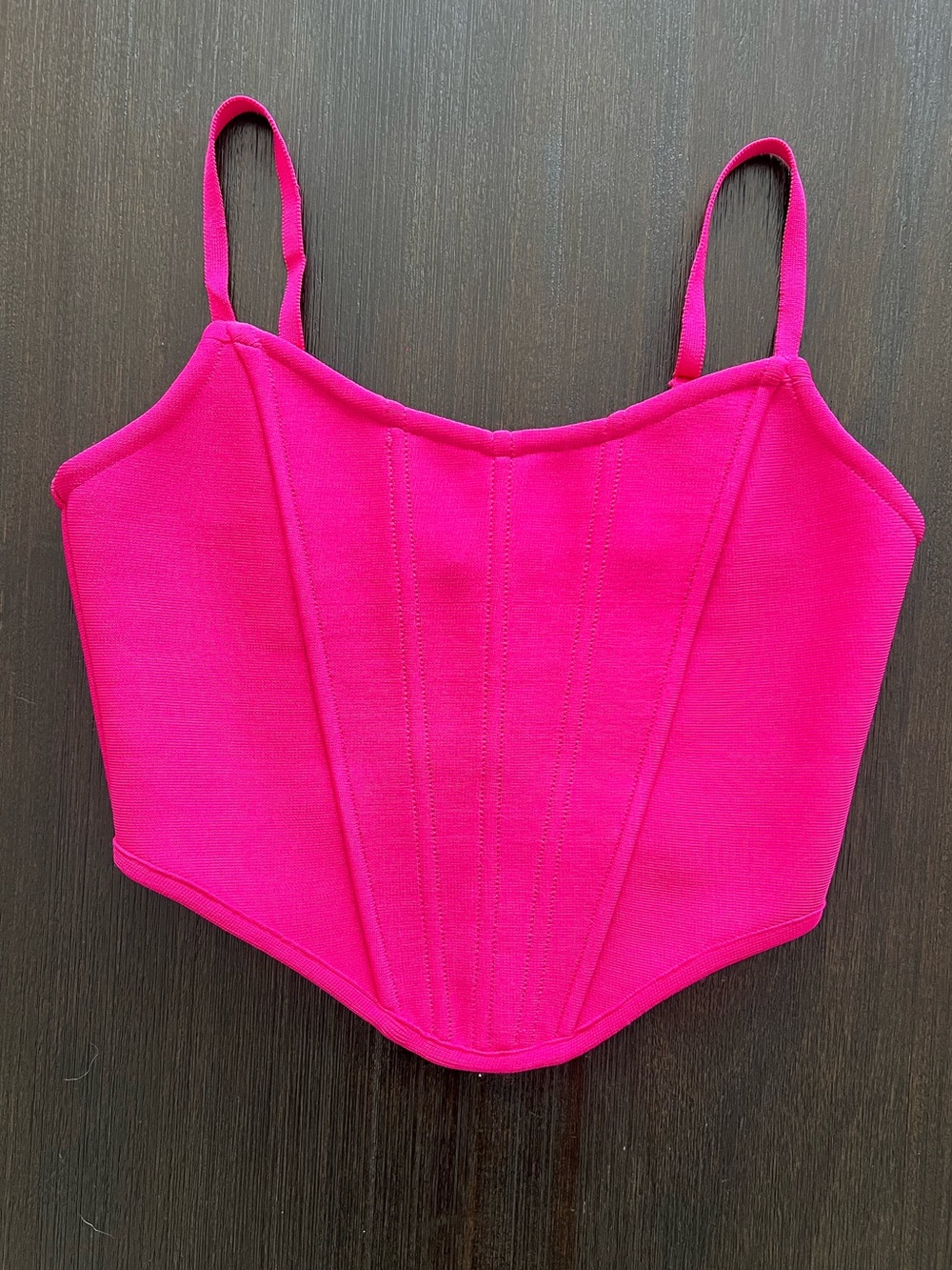 Fashion Nova Hot Pink Corset Crop Top